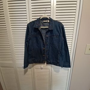 Chico's Embroidered beaded Denim Jacket